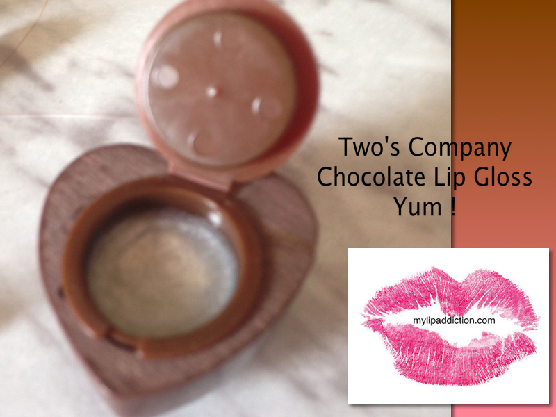 Two's Company Chocolate Lipgloss - Open it up and it tastes and smells like chocolate ... 